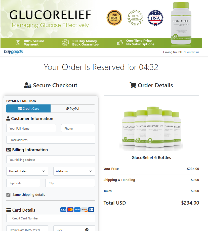 glucorelief order